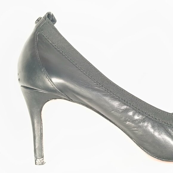 BCBGMAXAZRIA Black Leather Classic Pumps Heels Size 8 Cleaned & Conditioned Good - Picture 11 of 16